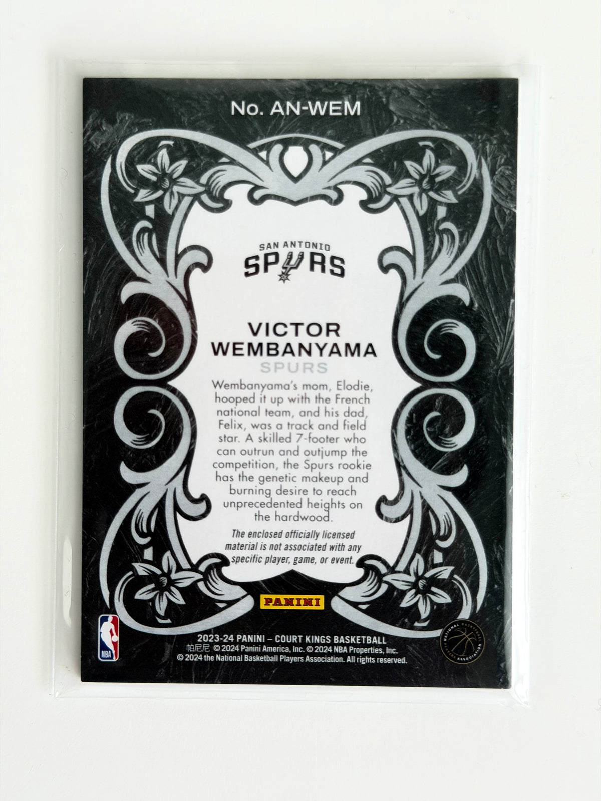 2023-24 Panini - Victor Wembanyama - Court Kings #AN-WEM - Art Nouveau Rookie - Raw Ungraded Card