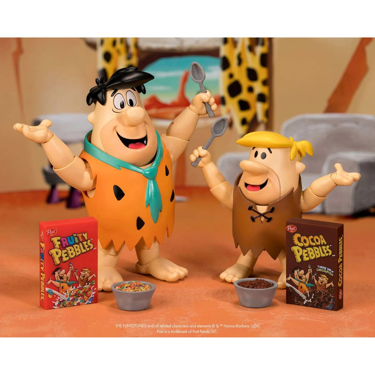 Fruity Pebbles Fred Flintstone & Cocoa Pebbles Barney Rubble Set of 2 - 1:12 Action Figure - Jada Toys (PRE-ORDER JULY 2026)
