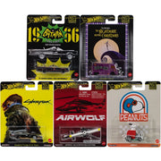 Hot Wheels - Pop Culture 2025 Mix - Complete Set of 5 - Snoopy, Batman, Cyberpunk & more