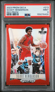 2023 Panini Prizm Deca - Scoot Henderson - Red Prizm Rookie /199 #213 - PSA Graded Card