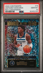 2020 Panini Contenders - Anthony Edwards - Rookie of the Year Contenders #15 - PSA Graded Card