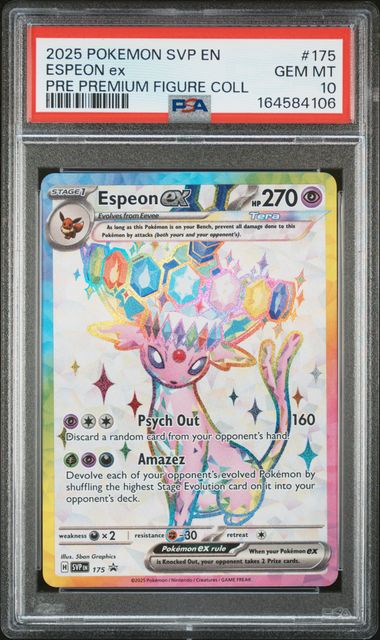2025 Pokemon Black Star Promo - Espeon Ex - Prismatic Evolutions Premium Figure Collection #175 - PSA Graded Card