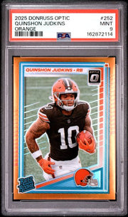2025 Panini Donruss Optic Panini Donruss Optic - Quinshon Judkins - Orange Rookie Limited to /299 #252 - PSA Graded Card