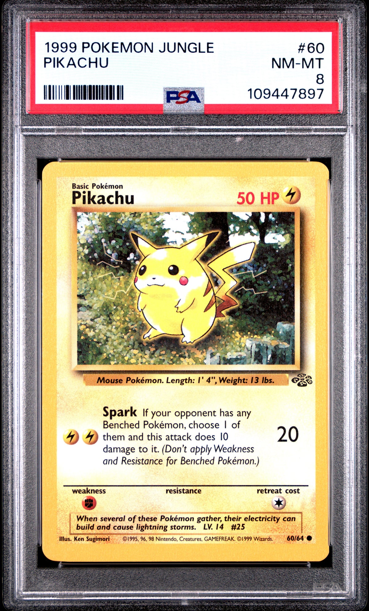 1999 Pokemon Jungle - Pikachu - Pokemon Jungle #60 - PSA Graded Card