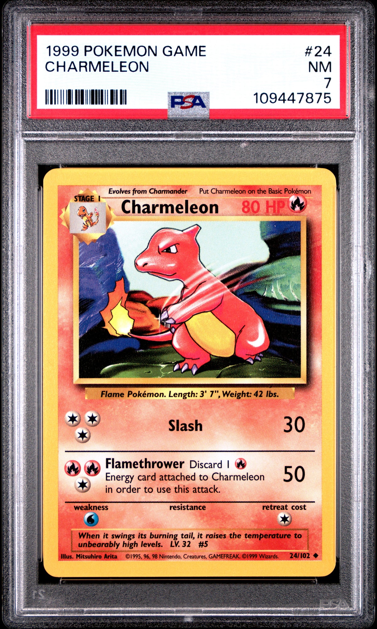 1999 Pokemon Game - Charmeleon - #24 - PSA Graded Card