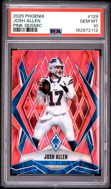 2025 Panini Panini Phoenix - Josh Allen - Pink Seismic Limited to /75 #129 - PSA Graded Card