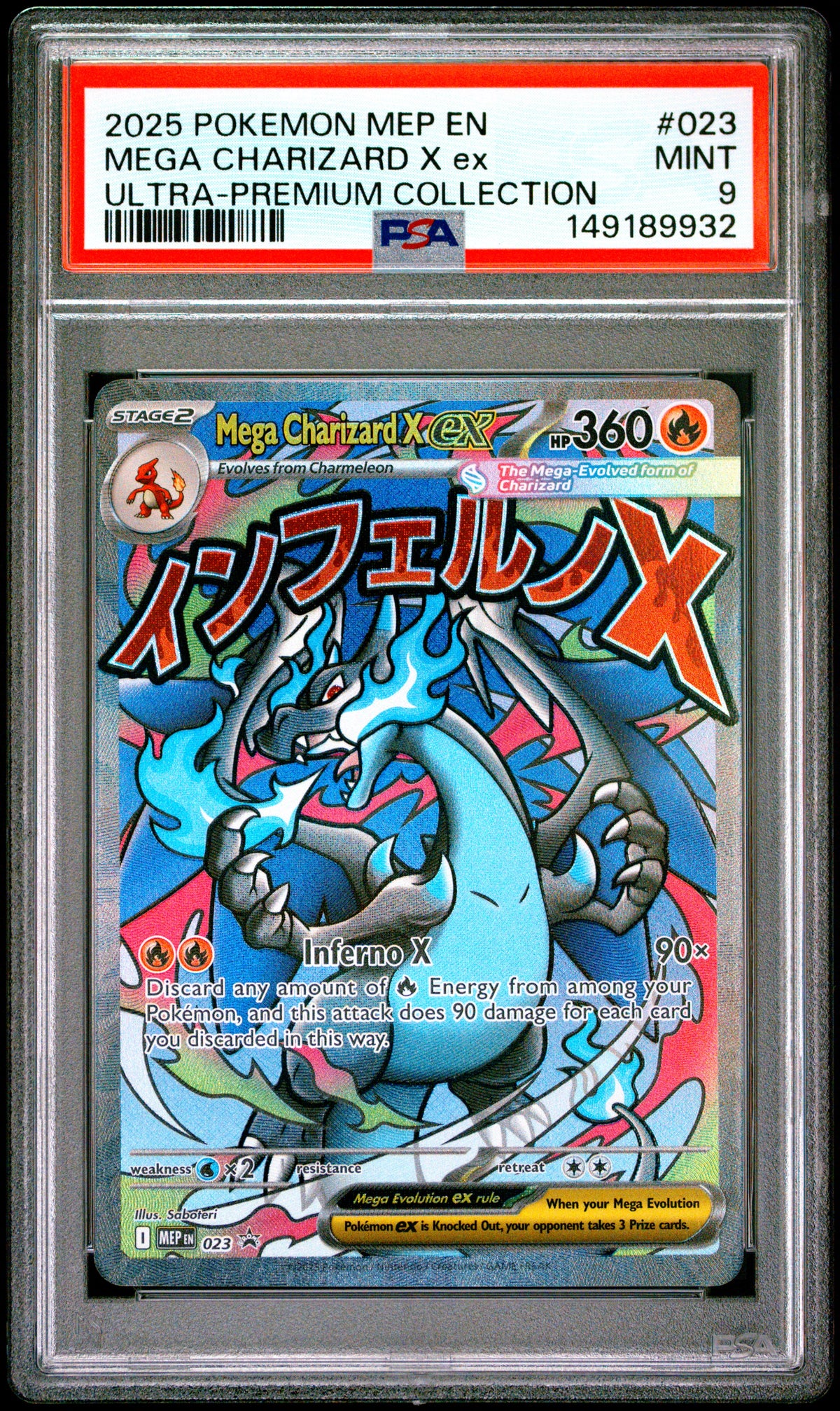 2025 Pokemon Ultra Premium Collection - Mega Charizard X Ex - Black Star Promo #023 - PSA Graded Card