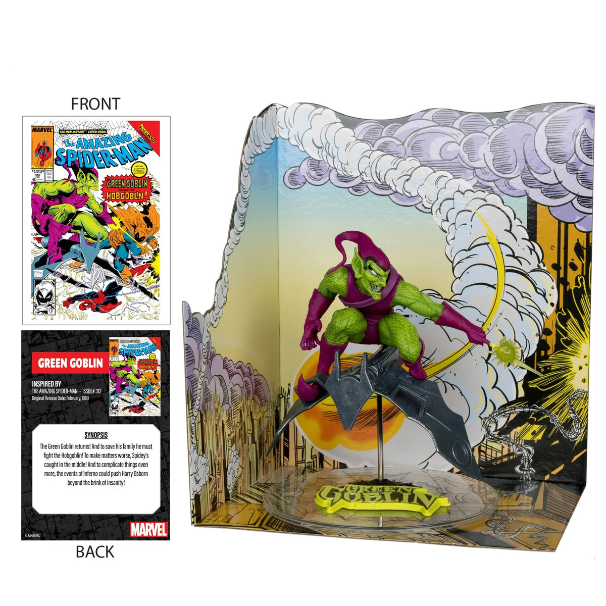 McFarlane - Green Goblin Platinum Edition 1:10 Scale - The Amazing Spider-Man #312 with Scene Case