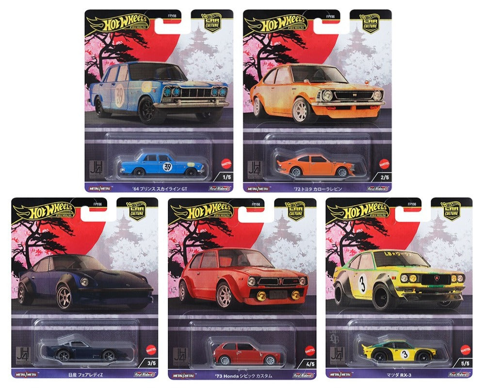 Hot Wheels Premium - Car Culture 2024 - Japan Historics JH4 - Complete Set of 5