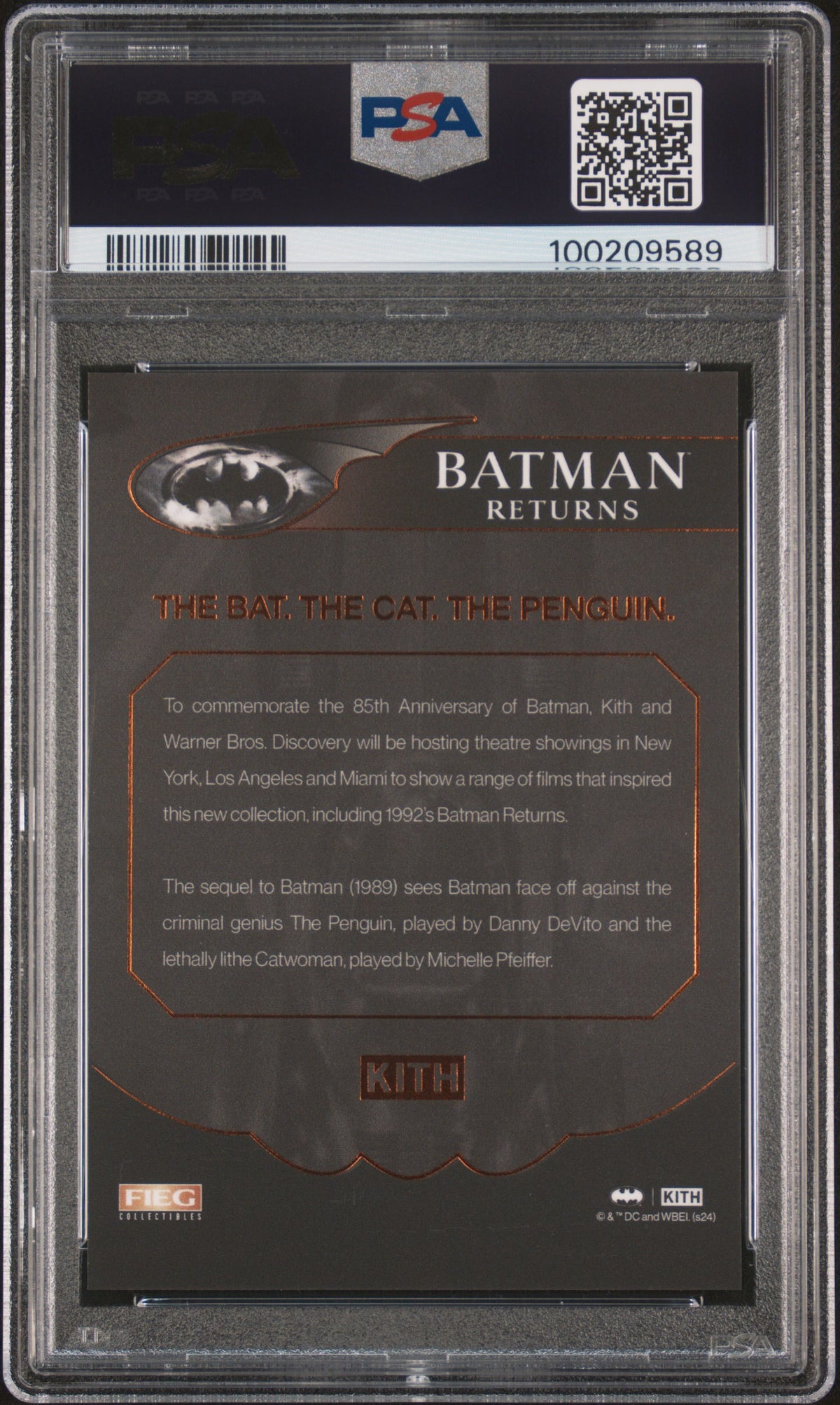2024 Batman x KITH - Batman Returns 1992 - Promo Card - Feig Collectibles - PSA Graded Card