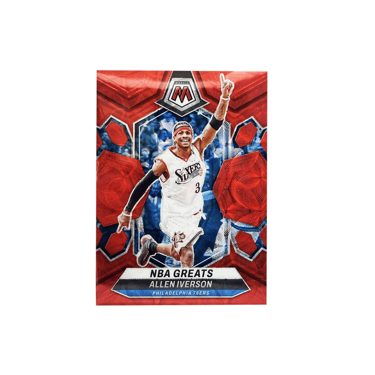 2023-24 Panini Mosaic - NBA Greats - Allen Iverson #300 - International Red Mosaic Prizm - Limited to /75 - Raw Ungraded Cards