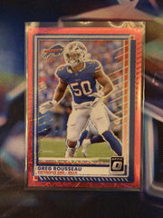 Greg Rousseau Pink Velocity Prizm Front - 2025 Donruss Optic