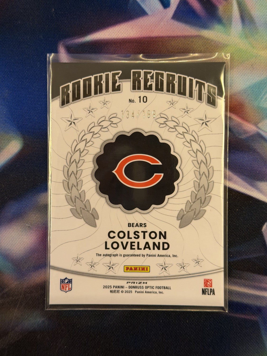 Colston Loveland Rookie Recruits Auto Base Back - 2025 Donruss Optic