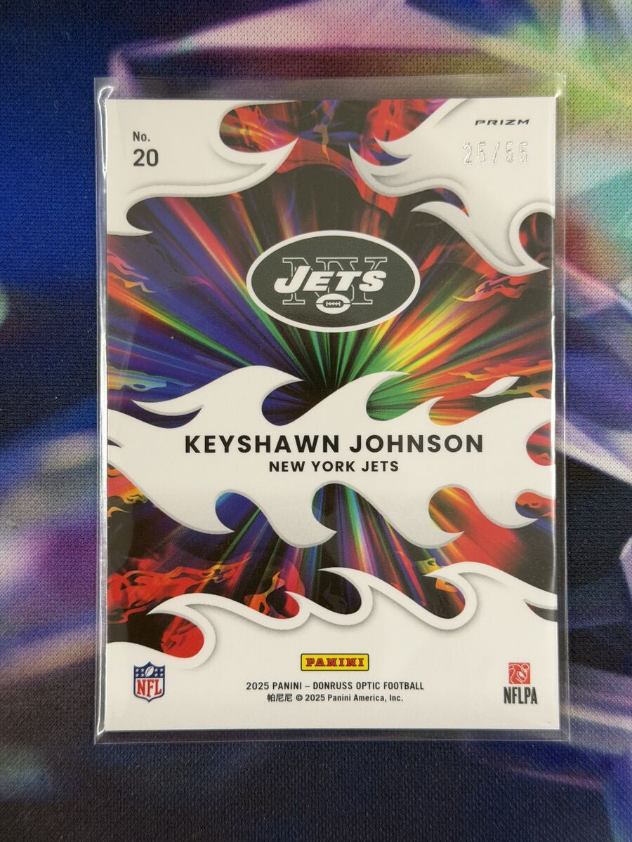 Keyshawn Johnson Light It Up Blue Ice Back - 2025 Donruss Optic