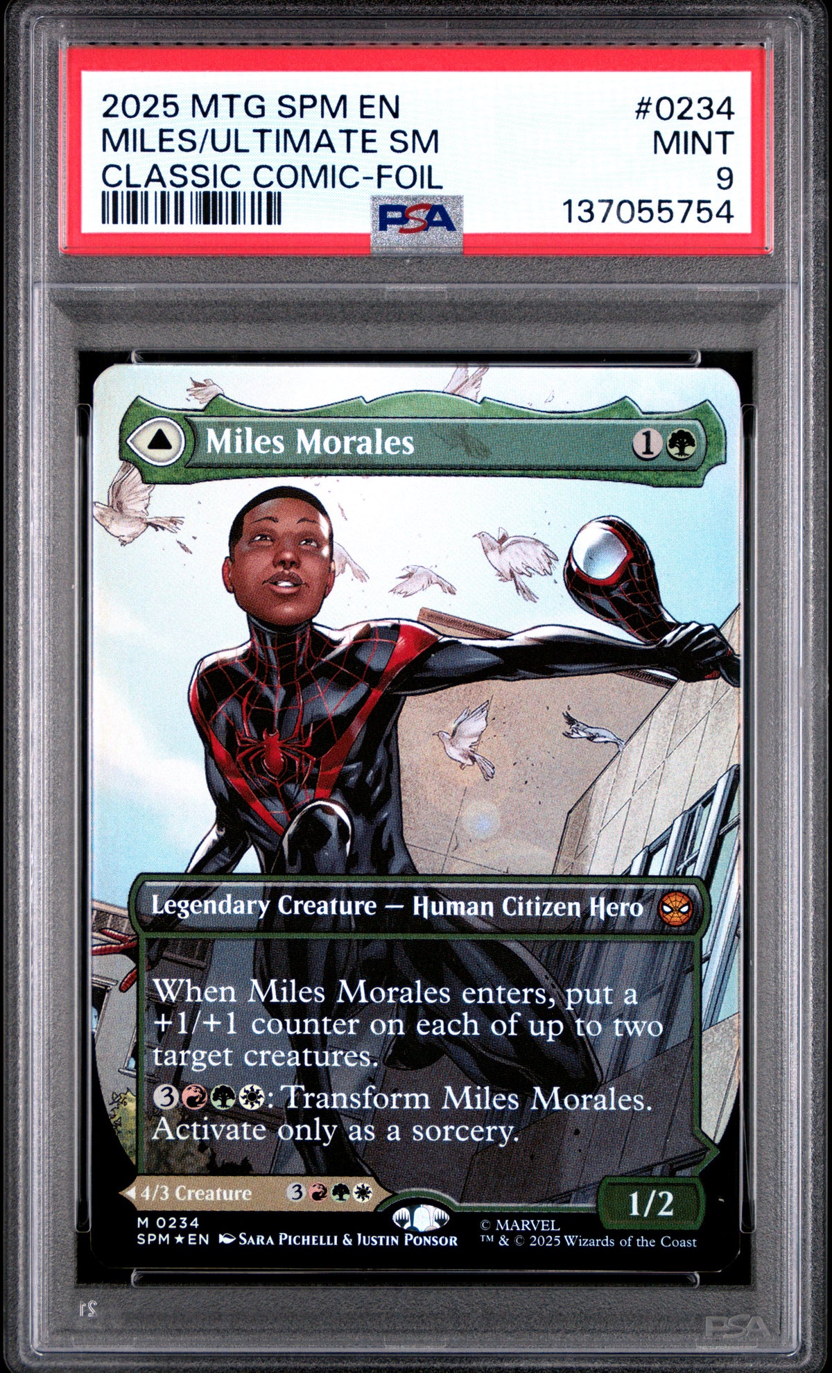 Magic The Gathering Marvel's Spider-Man Miles Morales / Ultimate SPM #0234 PSA 9