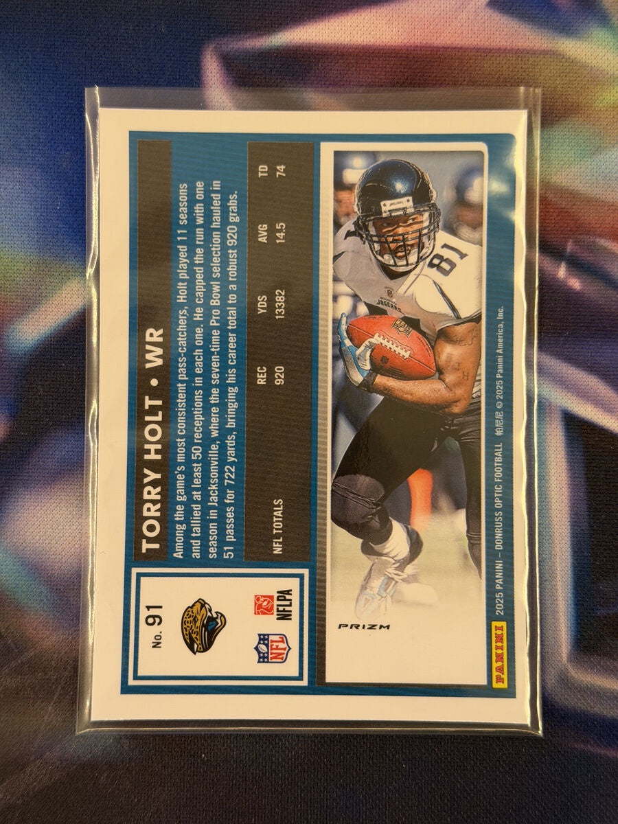 Torry Holt Jazz Glitter Prizm Back - 2025 Donruss Optic
