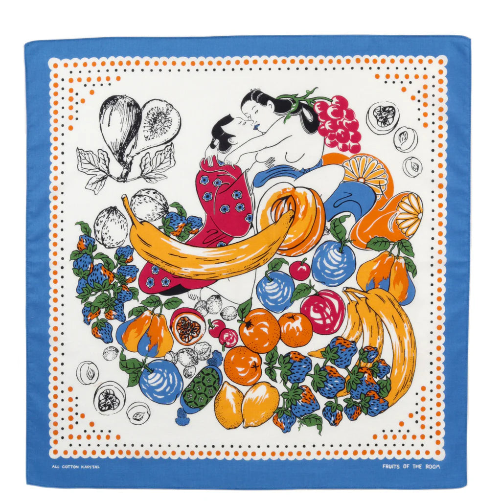 Kapital: Color Bandana (Fruit Shunga) - Blue - EK625BAA