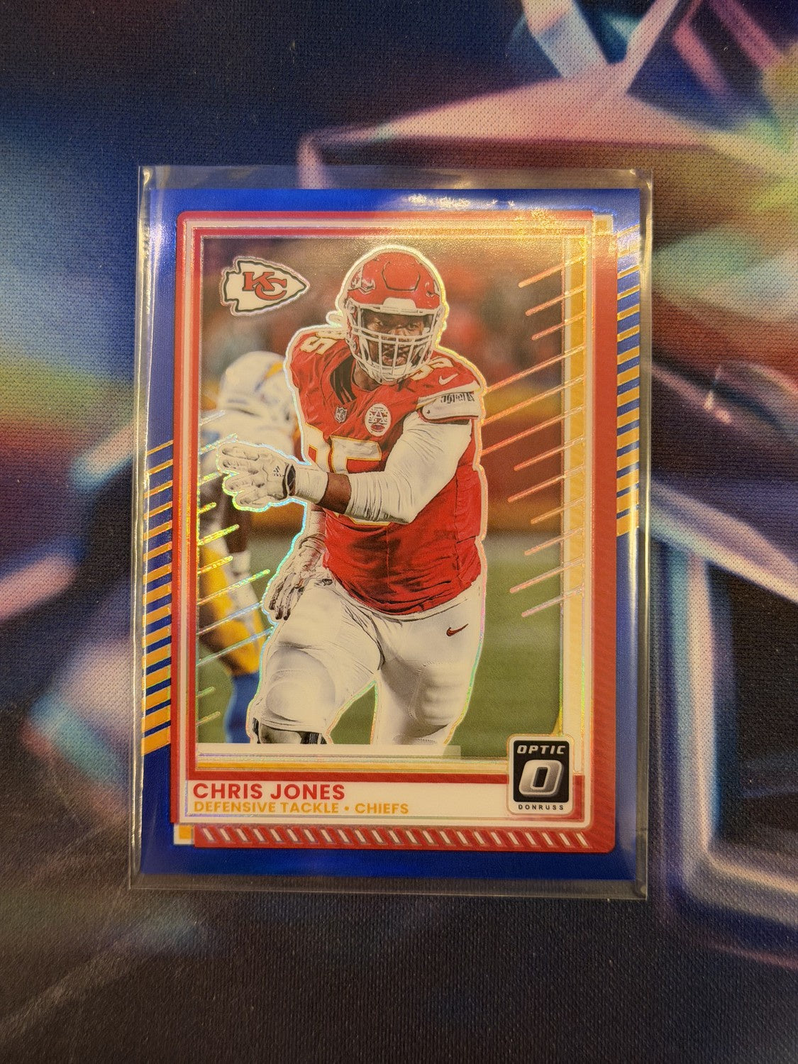 Chris Jones Blue Prizm Front - 2025 Donruss Optic