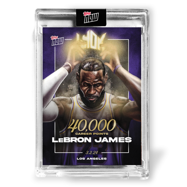 LeBron James 2023-24 TOPPS NOW Encased 40,000 Career Points Basketball Card - LJ-40K