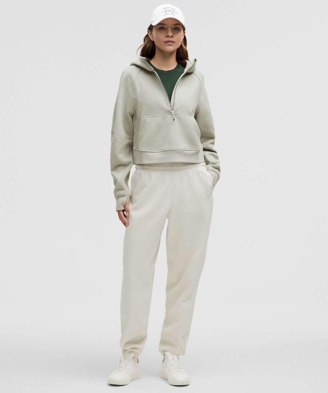 Lululemon Scuba Oversized Half-Zip Hoodie "Jade Grey" - LW3HTOS