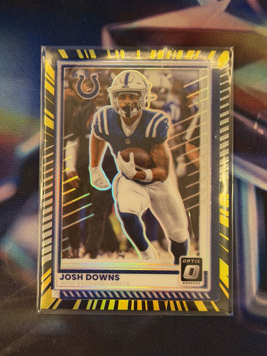 Josh Downs Electricity Prizm Front - 2025 Donruss Optic