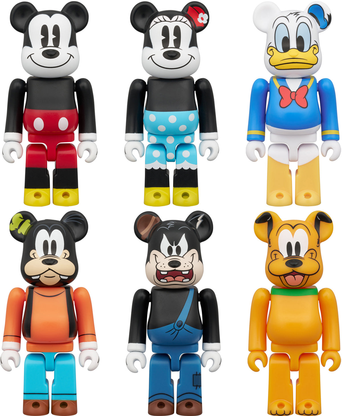 Medicom Bearbrick - Mickey Mouse & Friends Complete Set of 6 - 100% Be@rbrick