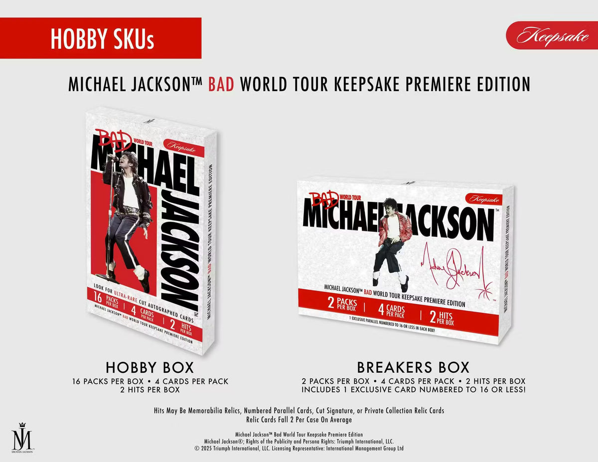 2025 Michael Jackson Bad World Tour Keepsake Premiere Edition Hobby Box