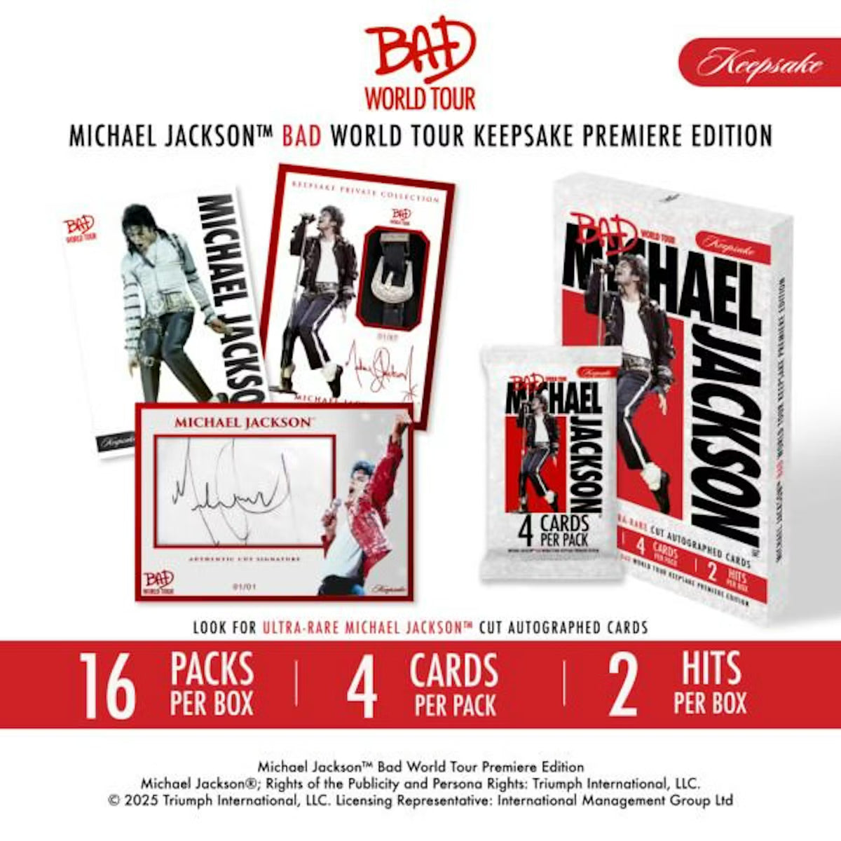 2025 Michael Jackson Bad World Tour Keepsake Premiere Edition Hobby Box