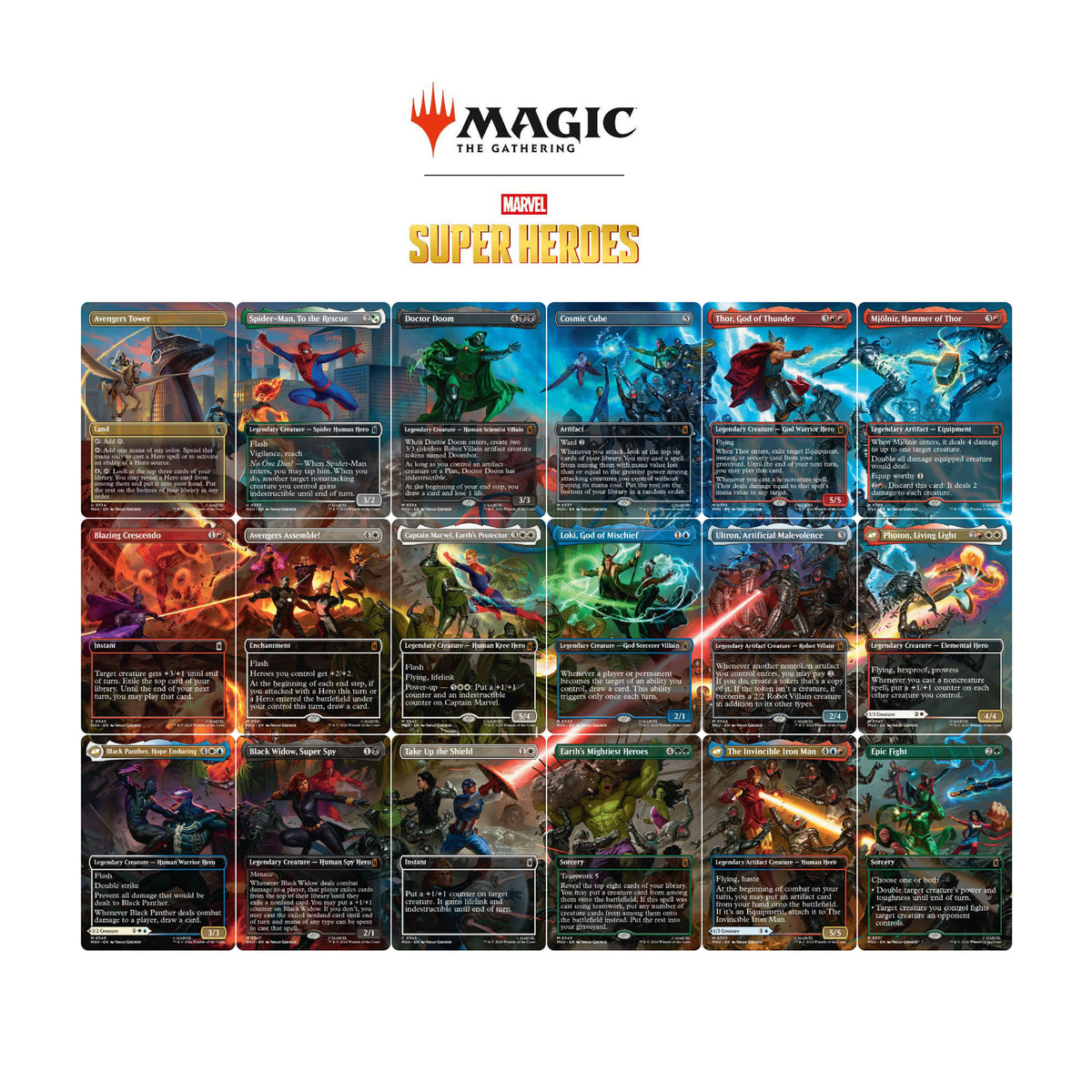 Magic The Gathering Marvel Super Heroes - NORMAL Clash for the Cosmic Cube 18 Card Scene Set