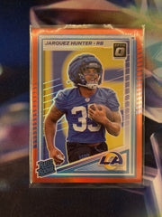 Jarquez Hunter Rated Rookie Red Prizm Front - 2025 Donruss Optic