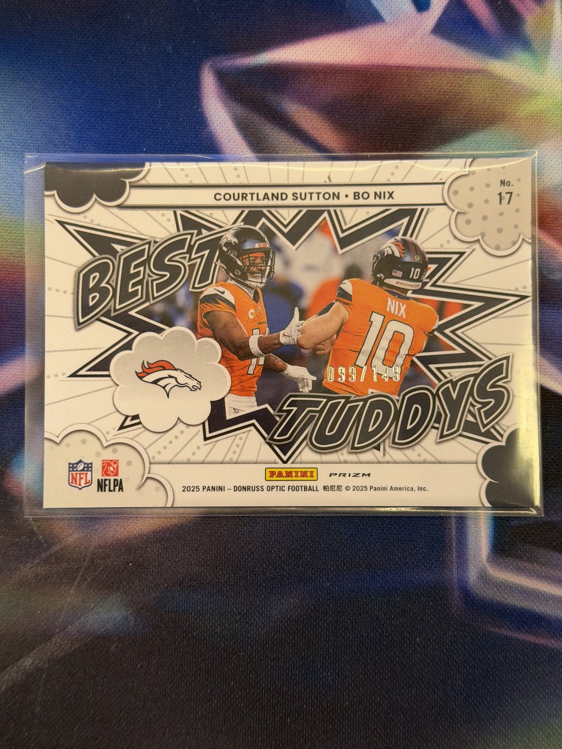 Bo Nix/Courtland Sutton Best Tuddys Black Pandora Back - 2025 Donruss Optic