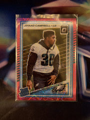 Jihaad Campbell Rated Rookie Pink Velocity Prizm Front - 2025 Donruss Optic