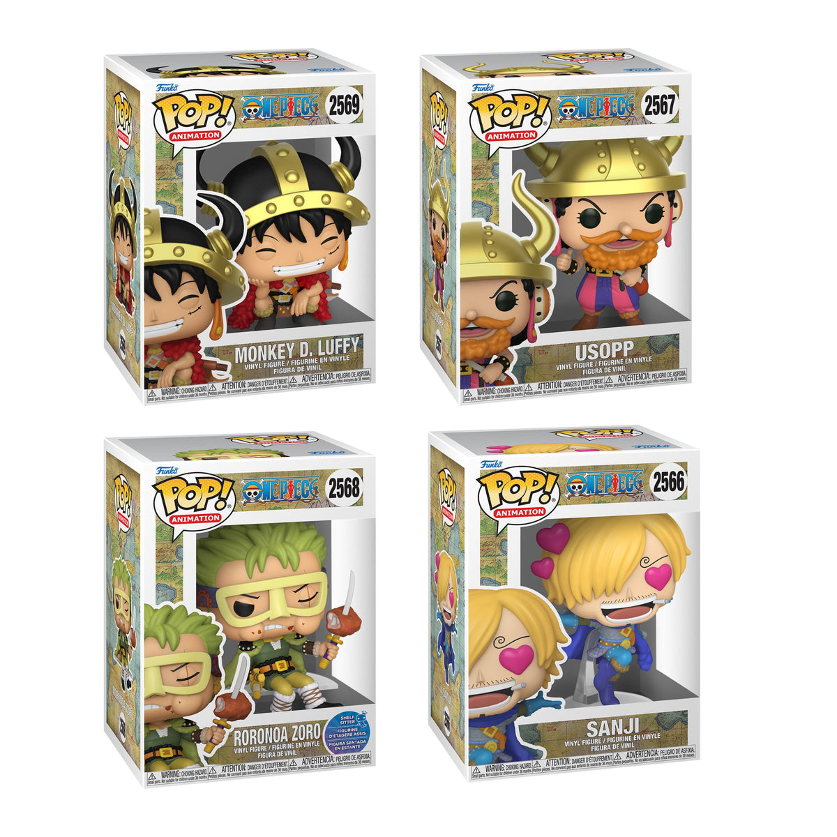 Funko Anime - One Piece Elbaph Set of 4 - Monkey D. Luffy, Sanji, Usopp, Zoro (PRE-ORDER OCT 2026)