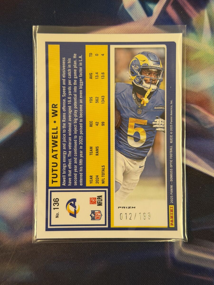 Tutu Atwell Flex Emoji Prizm Back - 2025 Donruss Optic