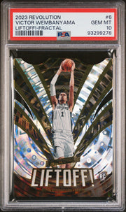2023 Revolution - Victor Wembanyama - Liftoff! Fractal - Rookie Card - #6 - PSA Graded Card