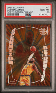 2021 Illusions Basketball - LeBron James - OPERATION DETONATION Orange - #17 - PSA Graded Card