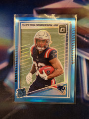 TreyVeyon Henderson Rated Rookie Aqua Prizm Front - 2025 Donruss Optic