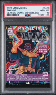 2026 Magic The Gathering Marvel Super Heroes Thanos #0400 Classic Comic Borderless - PSA 10