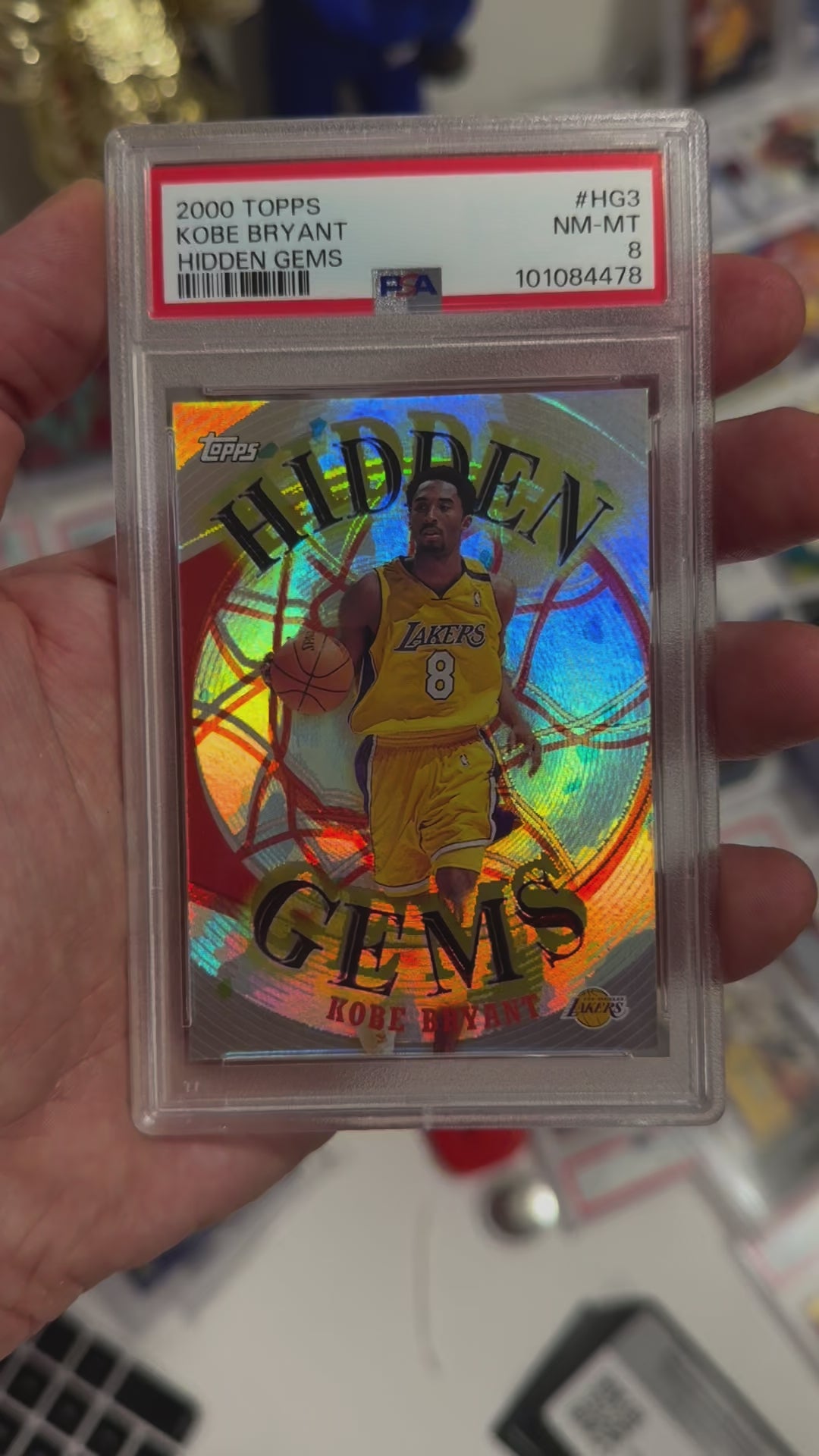 Load video: 2000 Topps - Kobe Bryant - Hidden Gems  - HG3 - PSA Graded Card