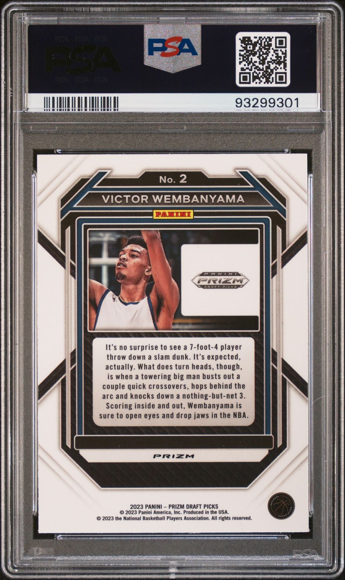 2023 Prizm Draft Picks - Victor Wembanyama - Hyper Prizm Rookie Year - #2 - PSA Graded Card