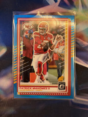 Patrick Mahomes II Aqua Blue Prizm Front - 2025 Donruss Optic