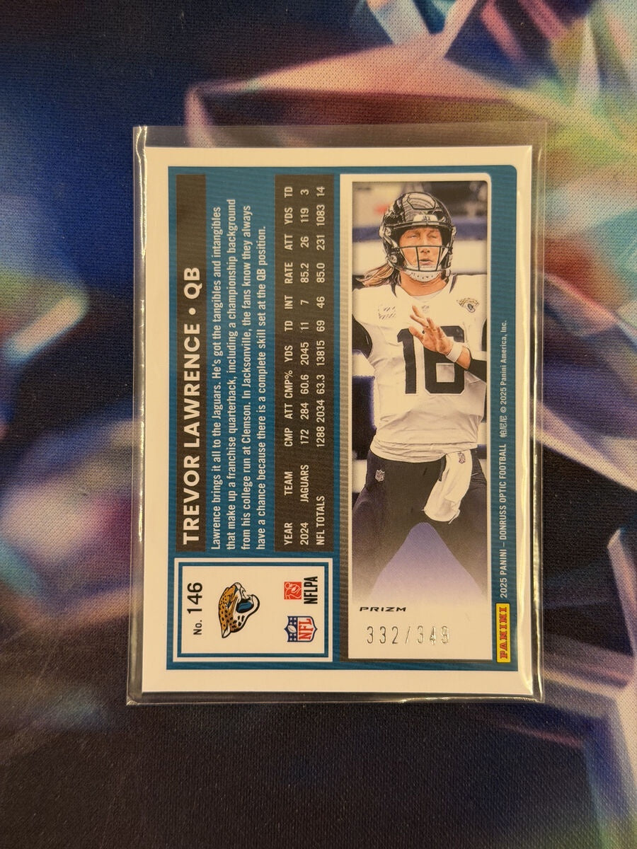 Trevor Lawrence Aqua Prizm Back - 2025 Donruss Optic