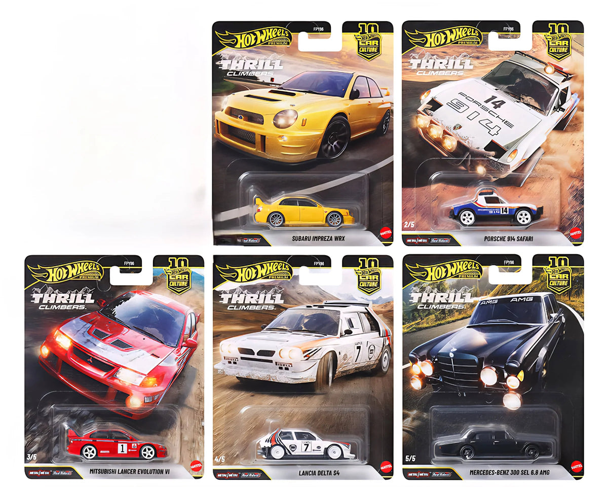 Hot Wheels Premium - Car Culture 10th Anniversary Thrill Climbers - 2026 Q Case - Complete Set of 5 - FPY86-961Q