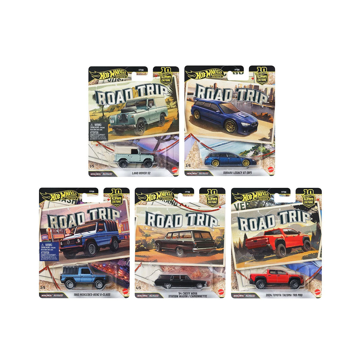Hot Wheels Premium - Car Culture 2026 Mix 7 - Road Trip Vehicles - Complete Set of 5