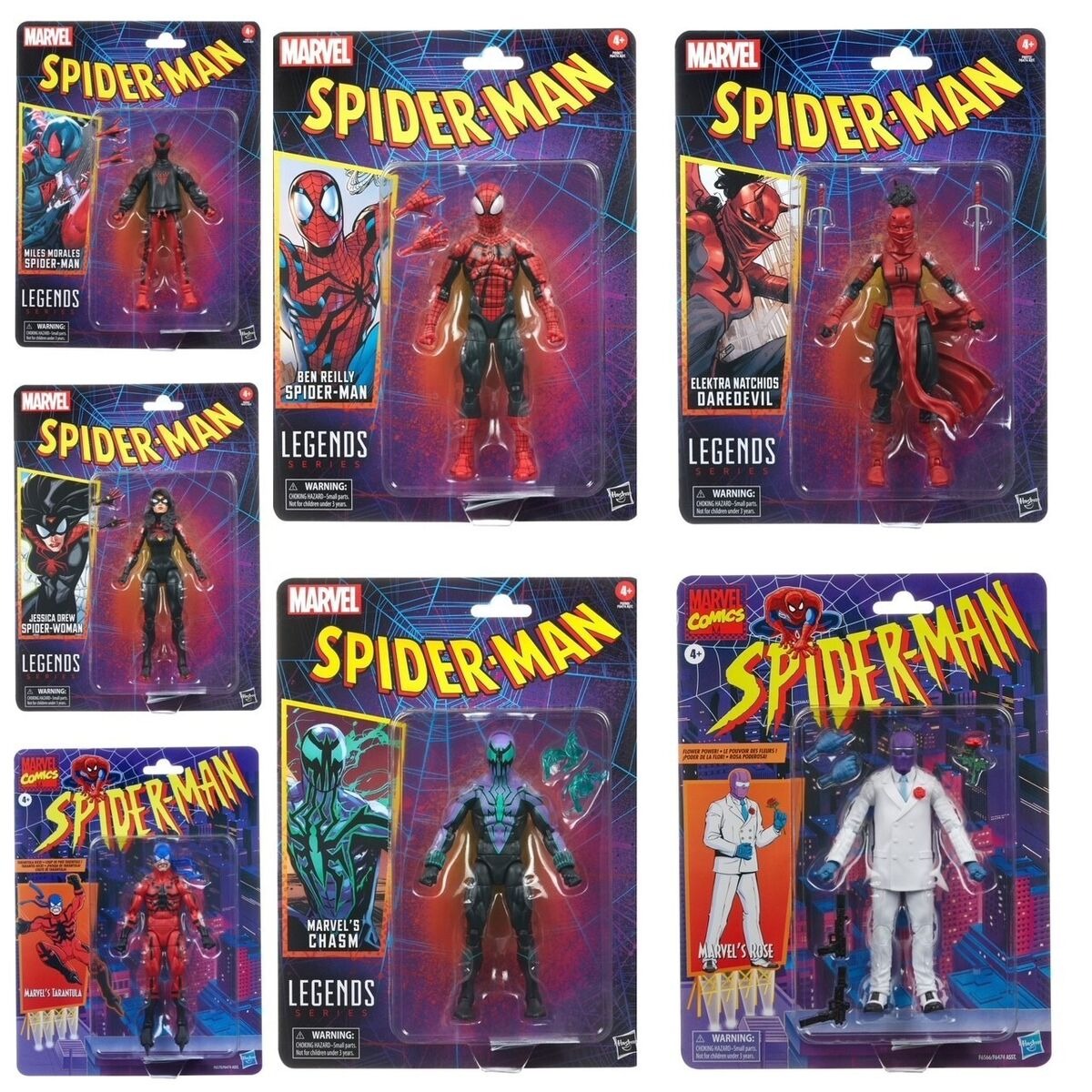 Marvel Legends Retro - Spider-Man Wave 3 - Complete Set of 7 - 6 Inch Action Figure