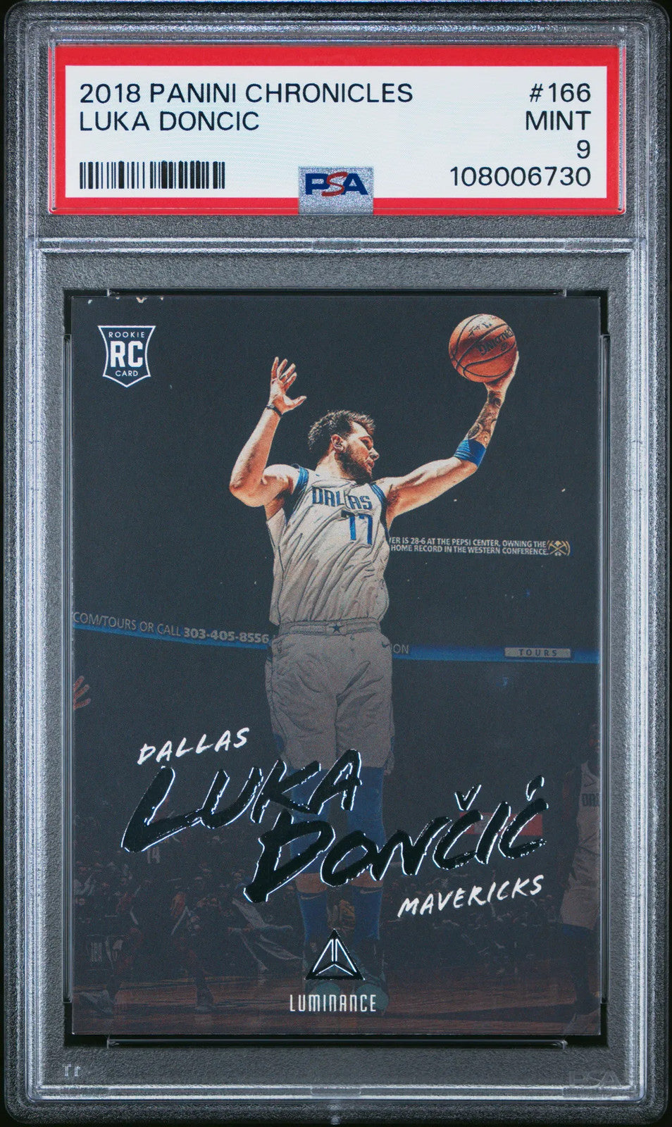 2018 Panini Chronicles - Luka Doncic - Luminance Rookie #166 - PSA Graded Card