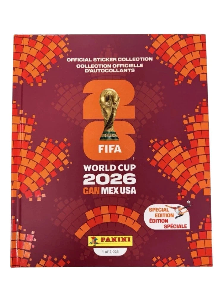 2026 Panini FIFA World Cup Soccer BUNDLE - Sticker Sealed Box (350 Stickers) and Limited Edition Red Canada Hardcover Album