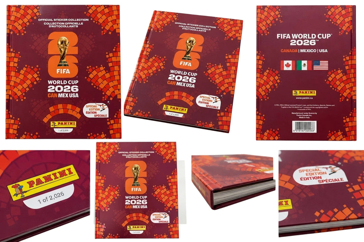 2026 Panini FIFA World Cup Soccer BUNDLE - Sticker Sealed Box (350 Stickers) and Limited Edition Red Canada Hardcover Album