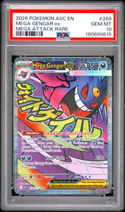 2026 Pokemon ASC Ascended Heroes - Mega Gengar Ex #269 - Mega Attack Rare - PSA 10