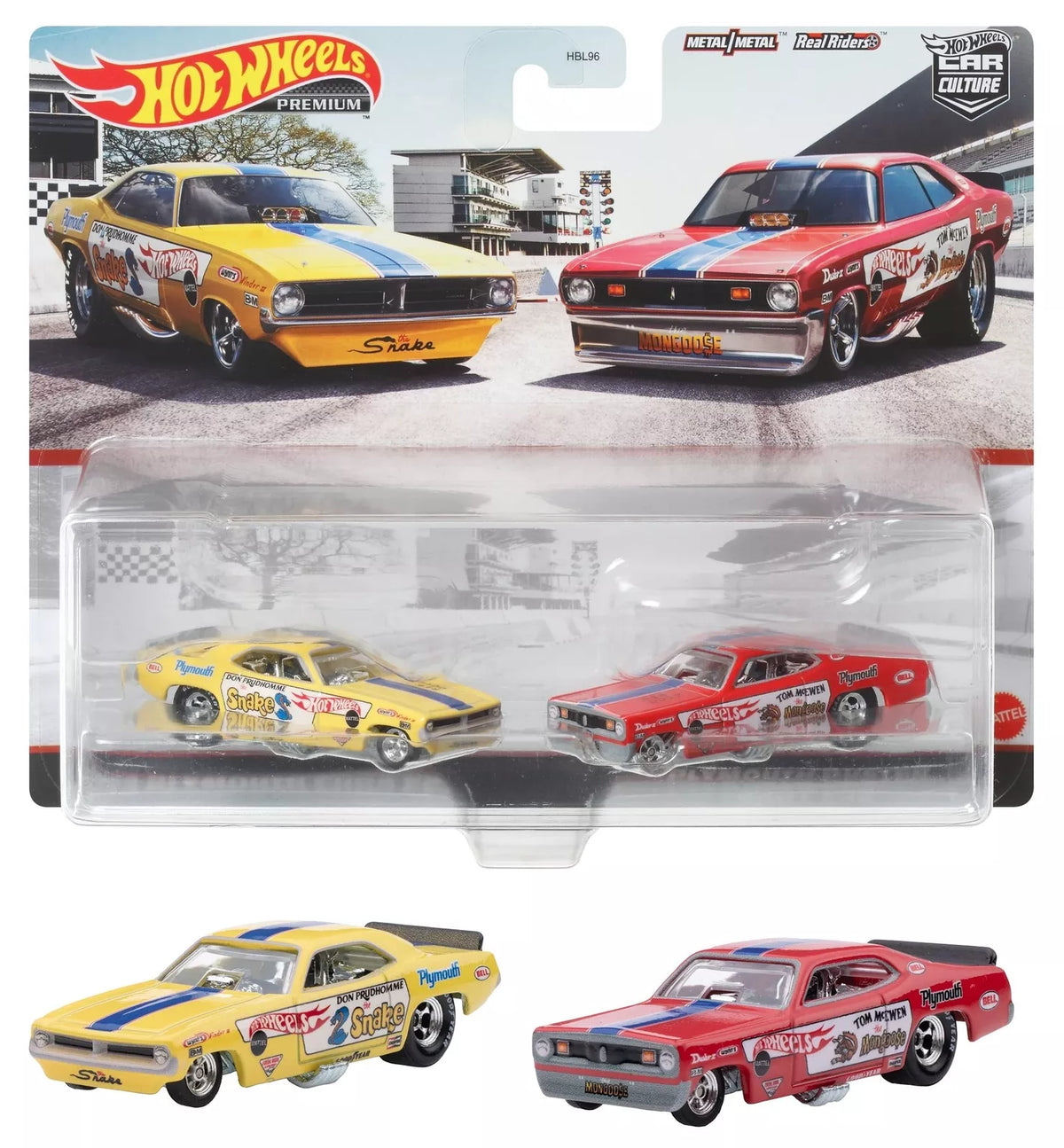 Hot Wheels Premium - '72 Plymouth Cuda FC & Plymouth Duste Funny Car - 2 Pack Set